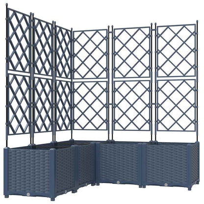 Gartenpflanzer mit Gitter 5 pcs Grau 120 x 120 x 143 cm PP