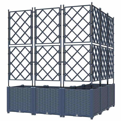 Gartenpflanzer mit Gitter 5 pcs Grau 120 x 120 x 143 cm PP