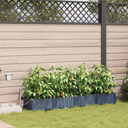 Gartenpflanzer Grau 160 x 40 x 22 cm Stahl