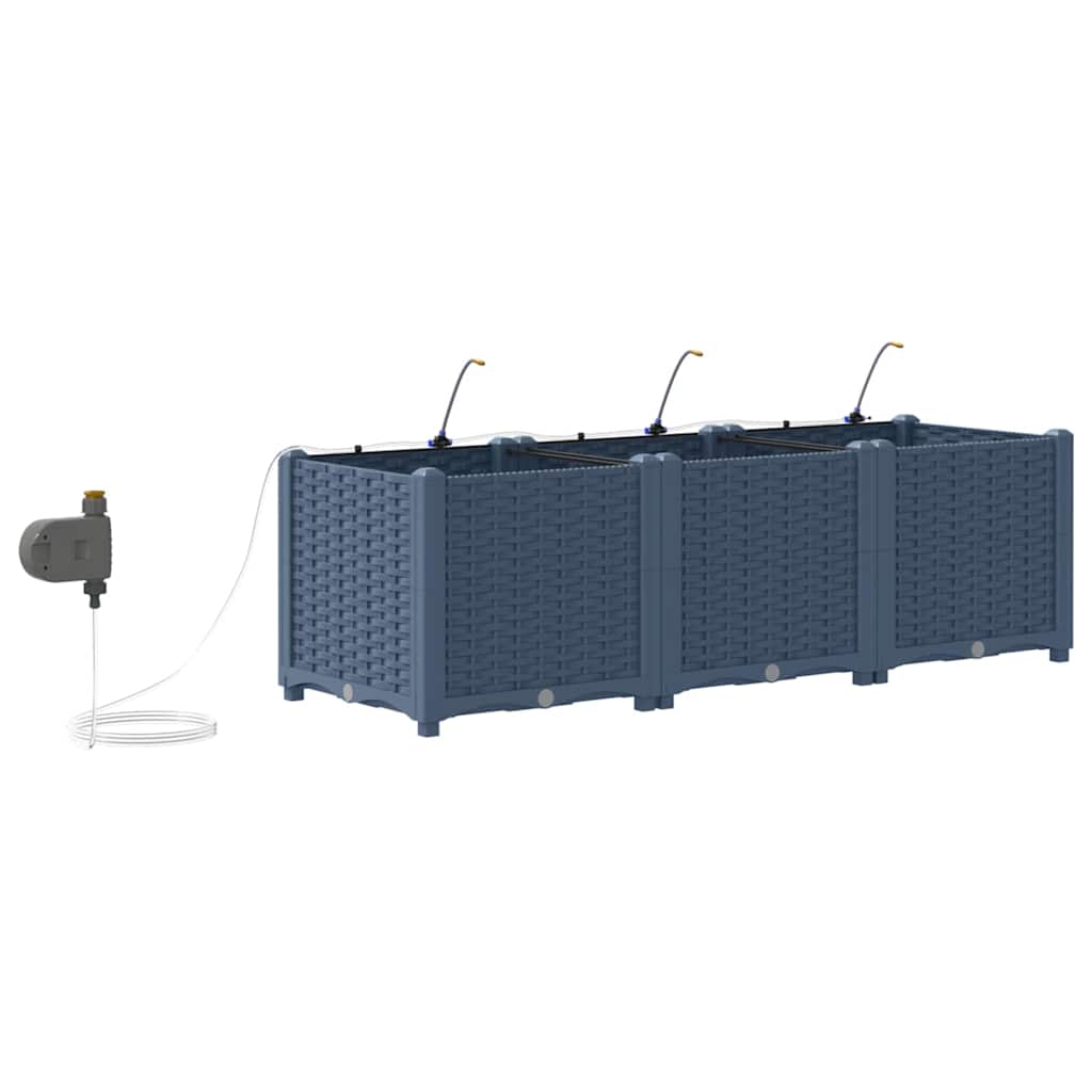 Gartenpflanzer Grau 120 x 40 x 37.5 cm Stahl