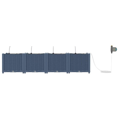 Gartenpflanzer Grau 160 x 40 x 37.5 cm Stahl