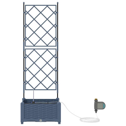 Gartenpflanzer Grau 40 x 40 x 126 cm Stahl