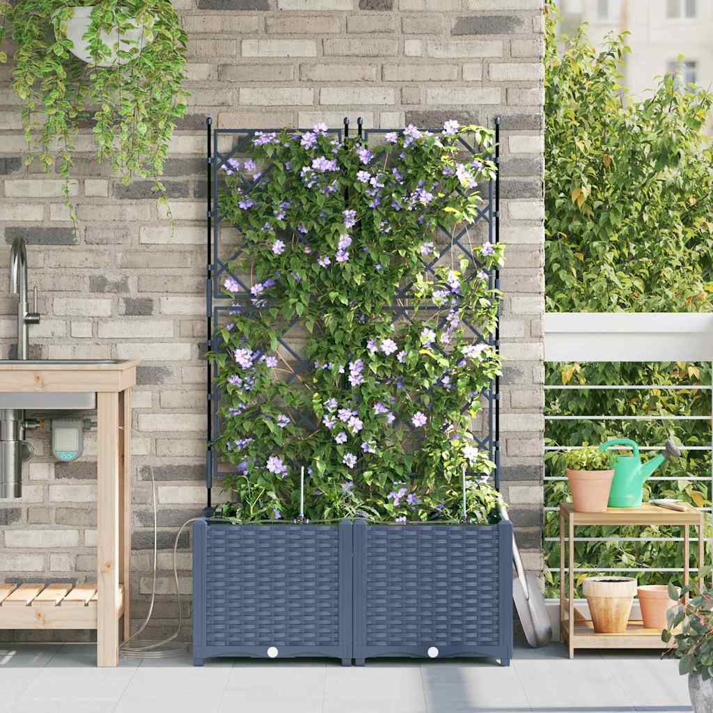 Gartenpflanzer Grau 80 x 40 x 142 cm Stahl