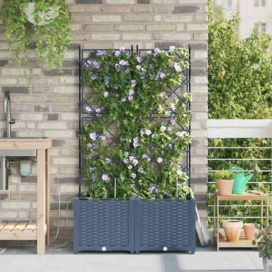 Gartenpflanzer Grau 80 x 40 x 142 cm Stahl
