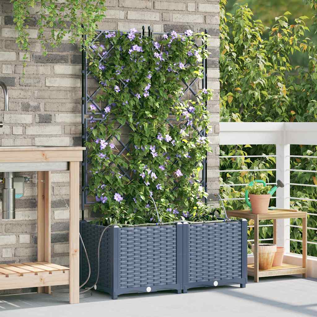Gartenpflanzer Grau 80 x 40 x 142 cm Stahl