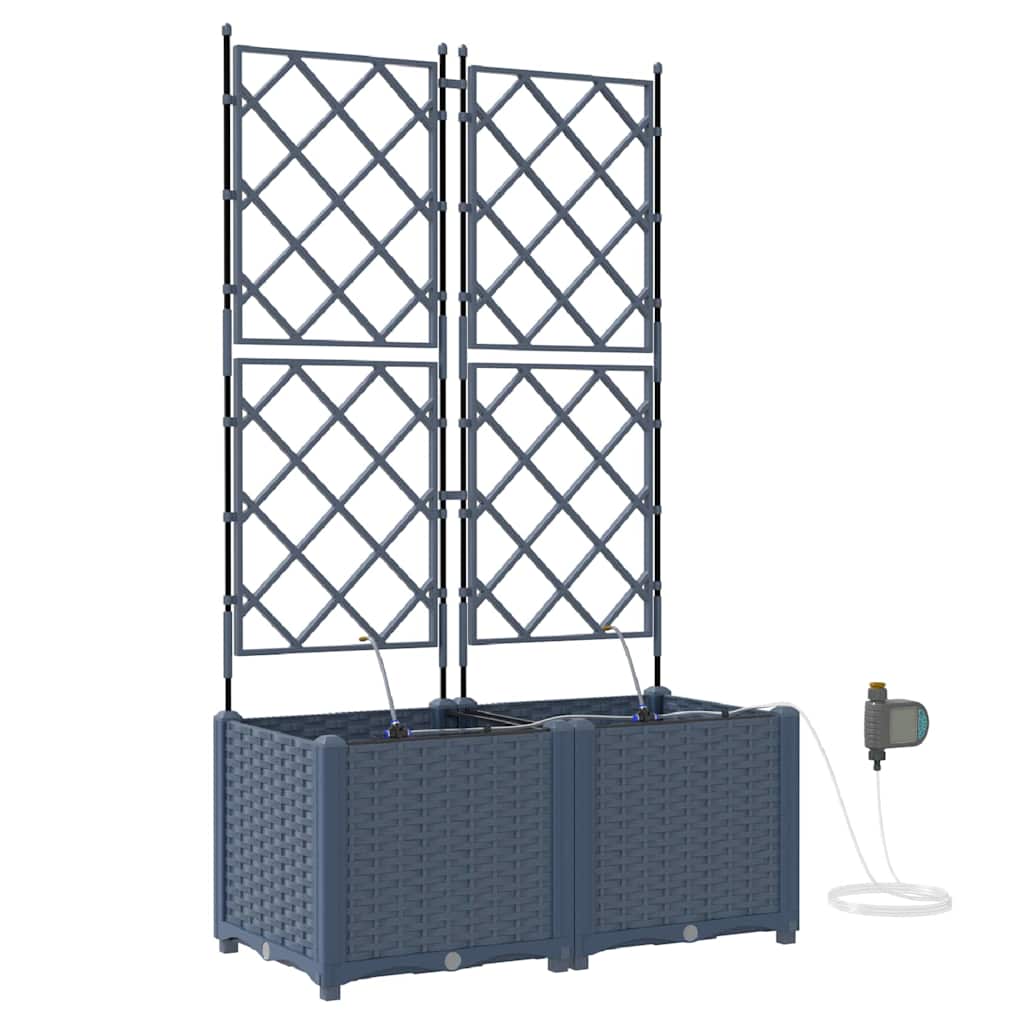 Gartenpflanzer Grau 80 x 40 x 142 cm Stahl