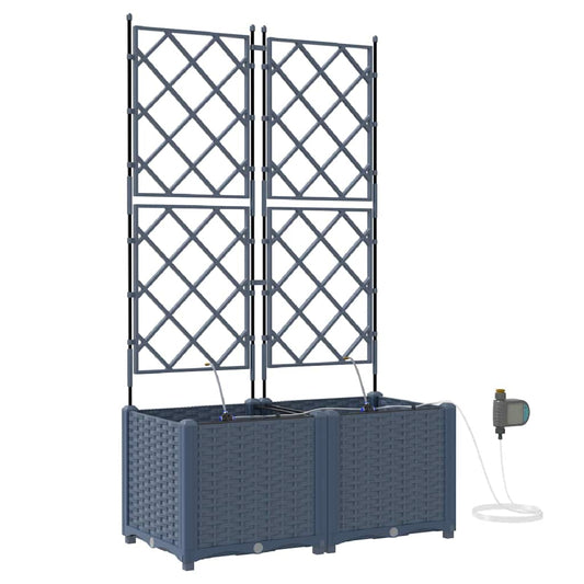 Gartenpflanzer Grau 80 x 40 x 142 cm Stahl