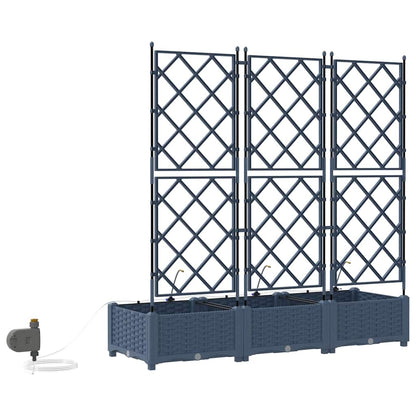 Gartenpflanzer Grau 120 x 40 x 126 cm Stahl