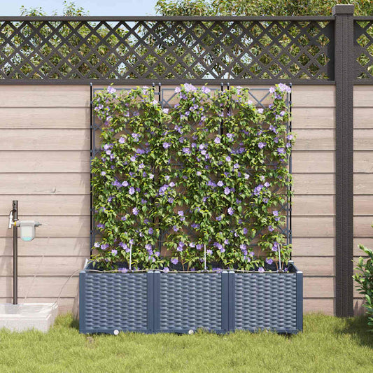 Gartenpflanzer Grau 120 x 40 x 142 cm Stahl