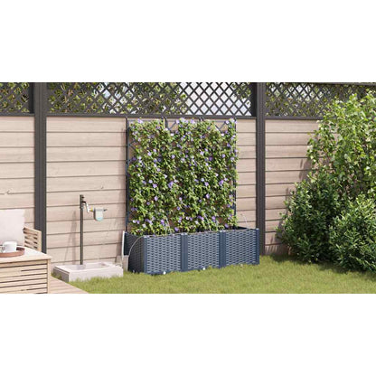 Gartenpflanzer Grau 120 x 40 x 142 cm Stahl