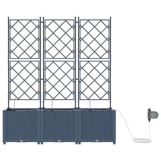 Gartenpflanzer Grau 120 x 40 x 142 cm Stahl