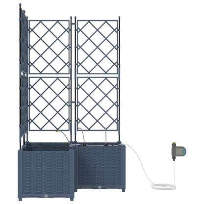 Gartenpflanzer Grau 80 x 80 x 142 cm Stahl