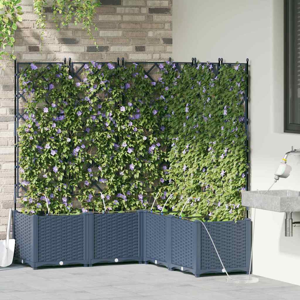 Gartenpflanzer Grau 120 x 120 x 142 cm Stahl