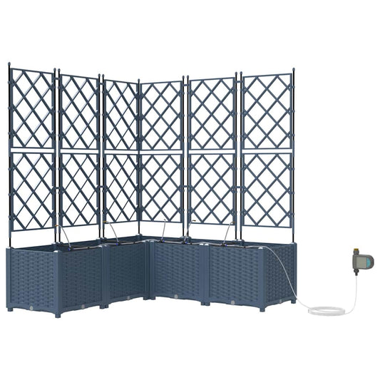 Gartenpflanzer Grau 120 x 120 x 142 cm Stahl