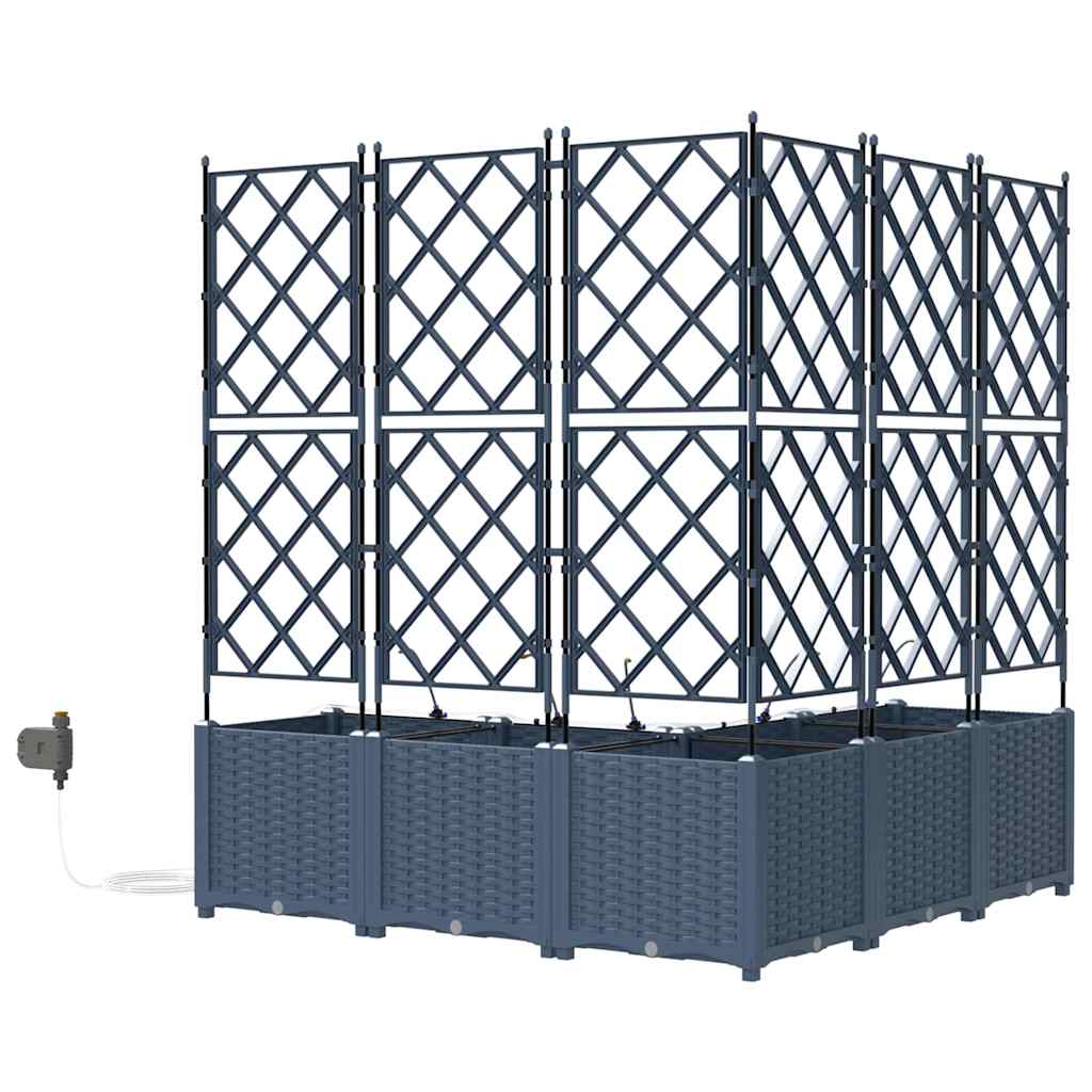 Gartenpflanzer Grau 120 x 120 x 142 cm Stahl