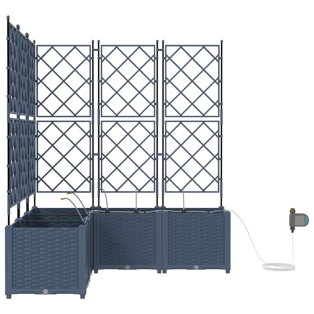 Gartenpflanzer Grau 120 x 120 x 142 cm Stahl