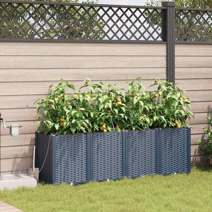 Gartenpflanzer Grau 160 x 40 x 52 cm Stahl
