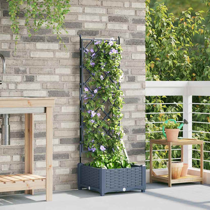 Gartenpflanzer mit Gitter Hellgrau 40 x 40 x 125,5 cm PP