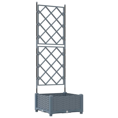 Gartenpflanzer mit Gitter Hellgrau 40 x 40 x 125,5 cm PP
