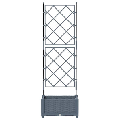 Gartenpflanzer mit Gitter Hellgrau 40 x 40 x 125,5 cm PP