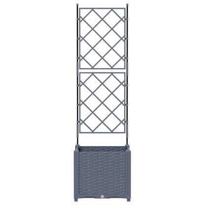 Gartenpflanzer mit Gitter Hellgrau 40 x 40 x 143 cm PP