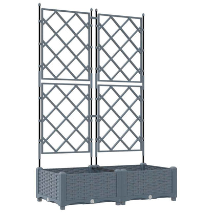 Gartenpflanzer mit Gitter Hellgrau 80 x 40 x 125,5 cm PP