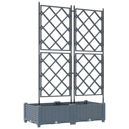 Gartenpflanzer mit Gitter Hellgrau 80 x 40 x 125,5 cm PP