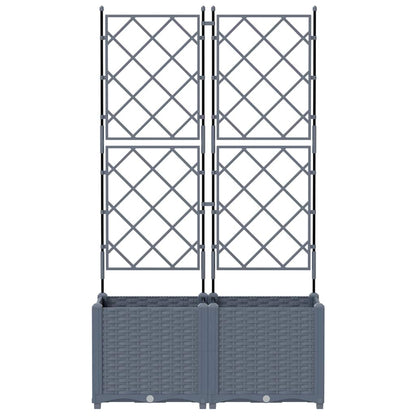 Gartenpflanzer mit Gitter 2 pcs Hellgrau 80 x 40 x 143 cm PP