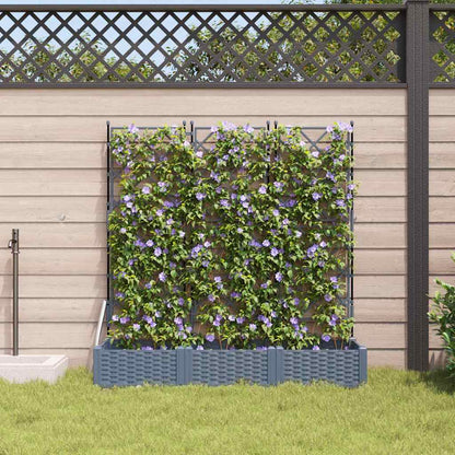 Gartenpflanzer mit Gitter 3 pcs Hellgrau 120 x 40 x 125,5 cm PP
