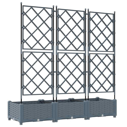 Gartenpflanzer mit Gitter 3 pcs Hellgrau 120 x 40 x 125,5 cm PP
