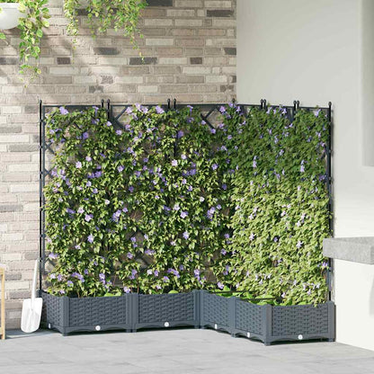 Gartenpflanzer mit Gitter 5 pcs Hellgrau 120 x 120 x 125,5 cm