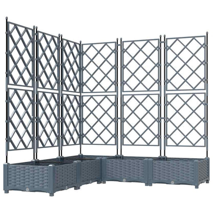 Gartenpflanzer mit Gitter 5 pcs Hellgrau 120 x 120 x 125,5 cm