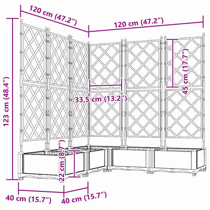 Gartenpflanzer mit Gitter 5 pcs Hellgrau 120 x 120 x 125,5 cm