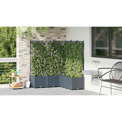 Gartenpflanzer mit Gitter 5 pcs Hellgrau 120 x 120 x 143 cm PP