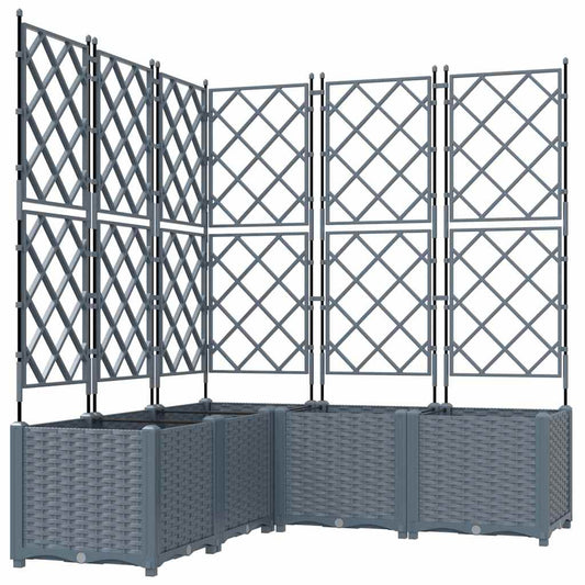 Gartenpflanzer mit Gitter 5 pcs Hellgrau 120 x 120 x 143 cm PP
