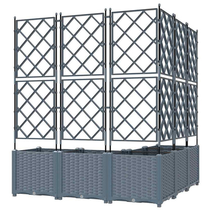 Gartenpflanzer mit Gitter 5 pcs Hellgrau 120 x 120 x 143 cm PP
