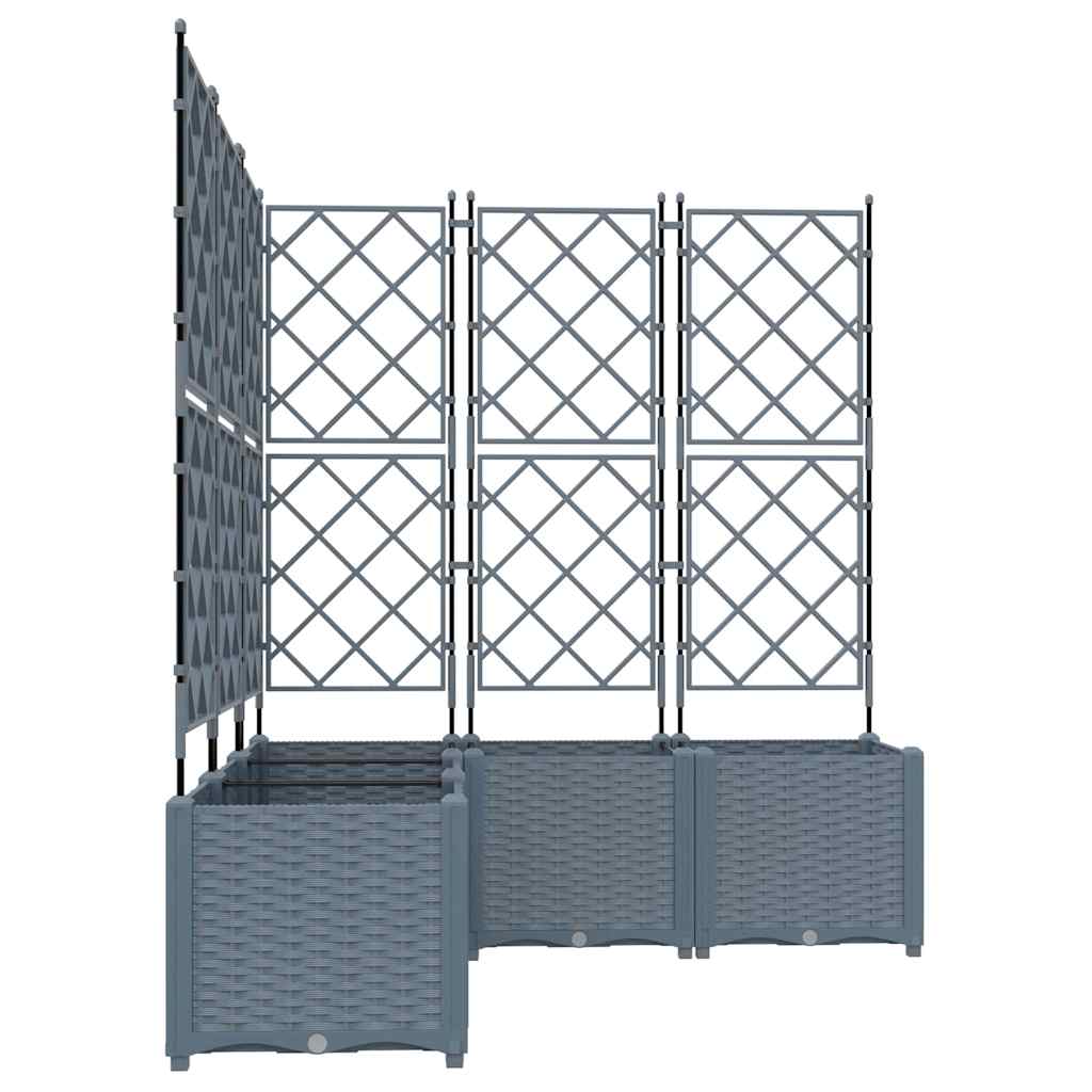 Gartenpflanzer mit Gitter 5 pcs Hellgrau 120 x 120 x 143 cm PP