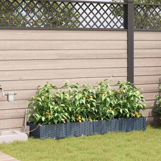 Gartenpflanzer Hellgrau 160 x 40 x 22 cm Stahl