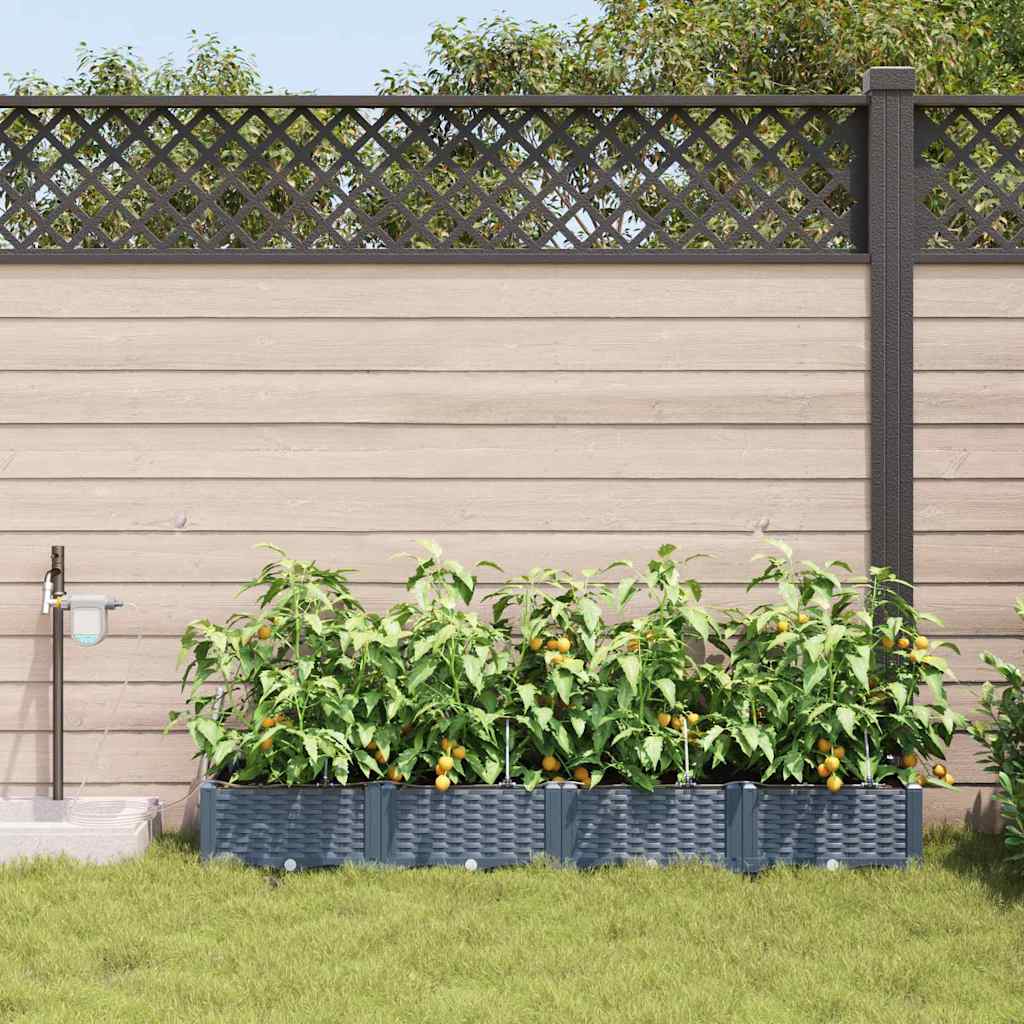 Gartenpflanzer Hellgrau 160 x 40 x 22 cm Stahl
