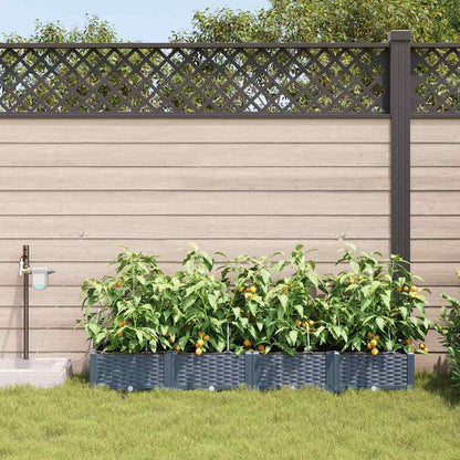Gartenpflanzer Hellgrau 160 x 40 x 22 cm Stahl