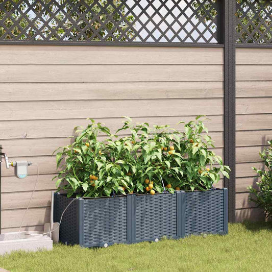 Gartenpflanzer Hellgrau 120 x 40 x 37.5 cm Stahl