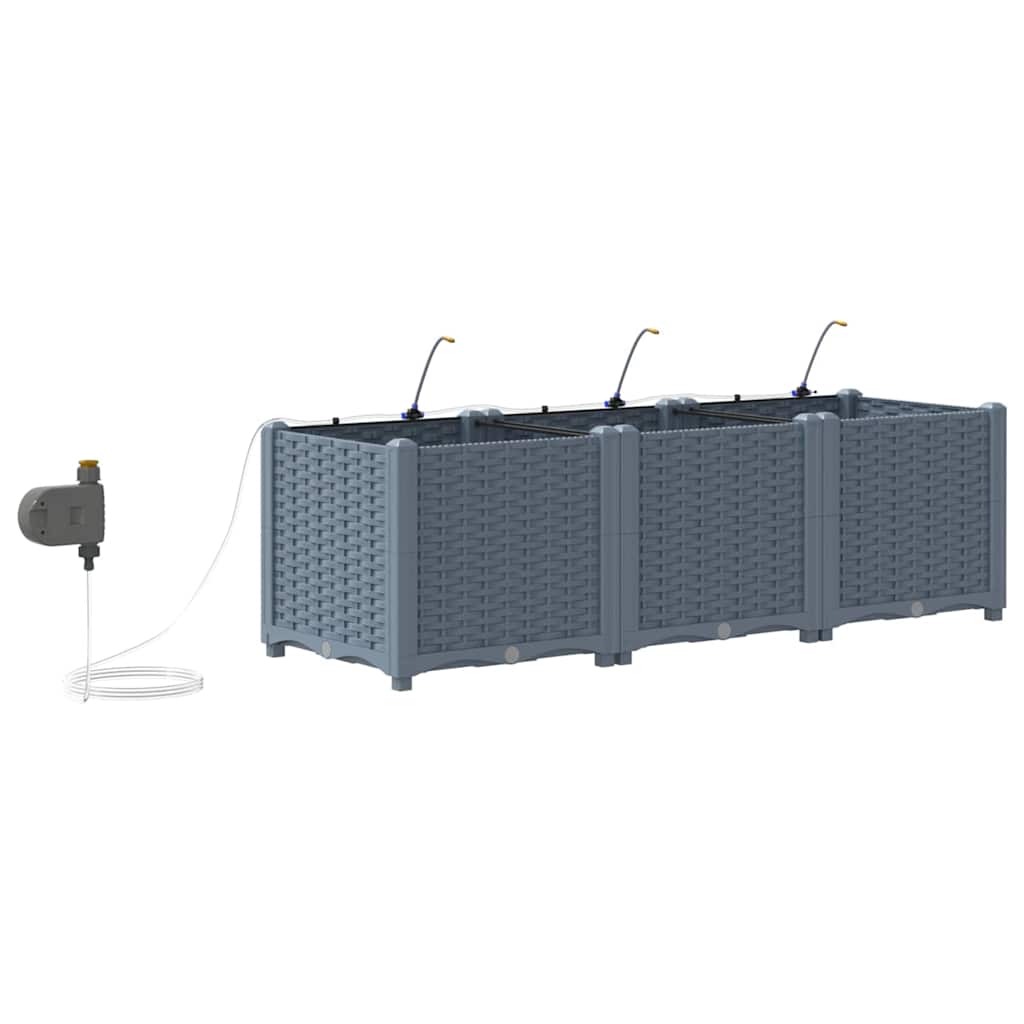 Gartenpflanzer Hellgrau 120 x 40 x 37.5 cm Stahl