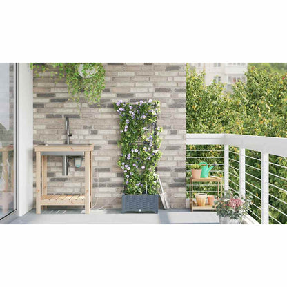 Gartenpflanzer Hellgrau 40 x 40 x 126 cm Stahl