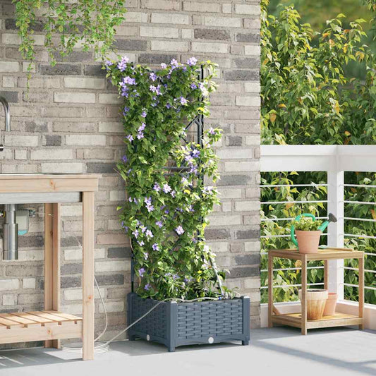 Gartenpflanzer Hellgrau 40 x 40 x 126 cm Stahl