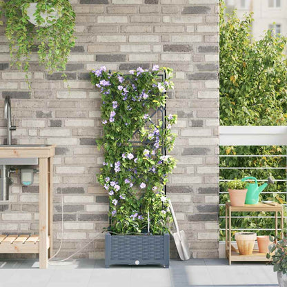 Gartenpflanzer Hellgrau 40 x 40 x 126 cm Stahl