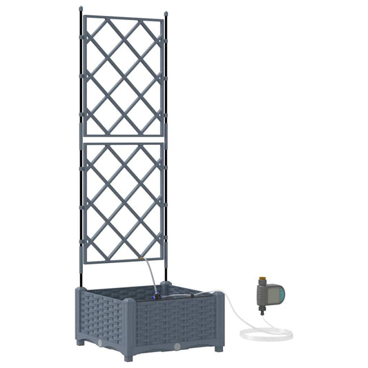 Gartenpflanzer Hellgrau 40 x 40 x 126 cm Stahl