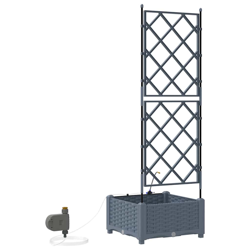 Gartenpflanzer Hellgrau 40 x 40 x 126 cm Stahl