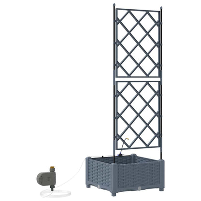Gartenpflanzer Hellgrau 40 x 40 x 126 cm Stahl