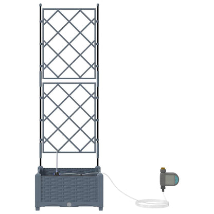 Gartenpflanzer Hellgrau 40 x 40 x 126 cm Stahl