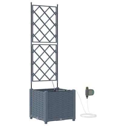 Gartenpflanzer Hellgrau 40 x 40 x 142 cm Stahl